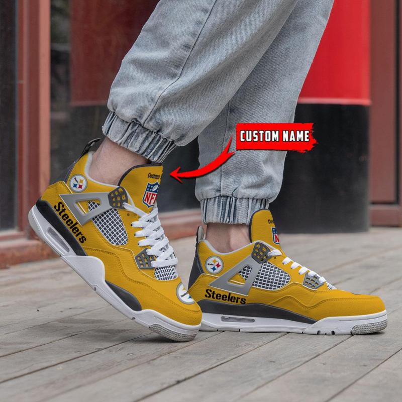 Pittsburgh Steelers Personalized AJ4 Sneaker Image 2