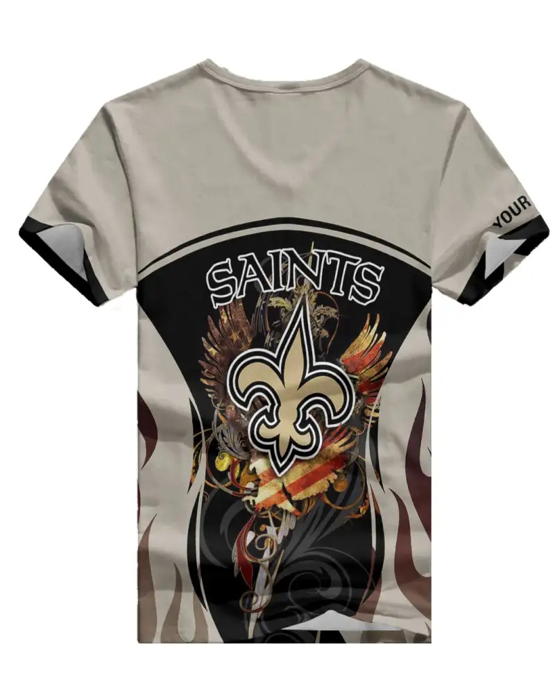 New Orleans Saints V-neck T-shirt Back View