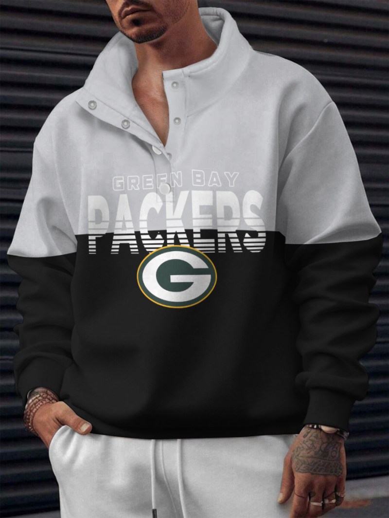 Green Bay Packers Casual Colorful Stand Collar Sweatshirt