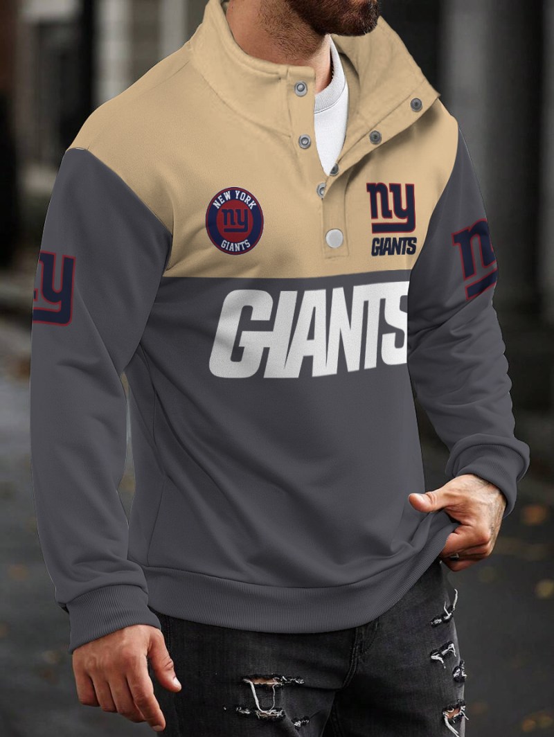 New York Giants Casual Colorful Stand Collar Sweatshirt