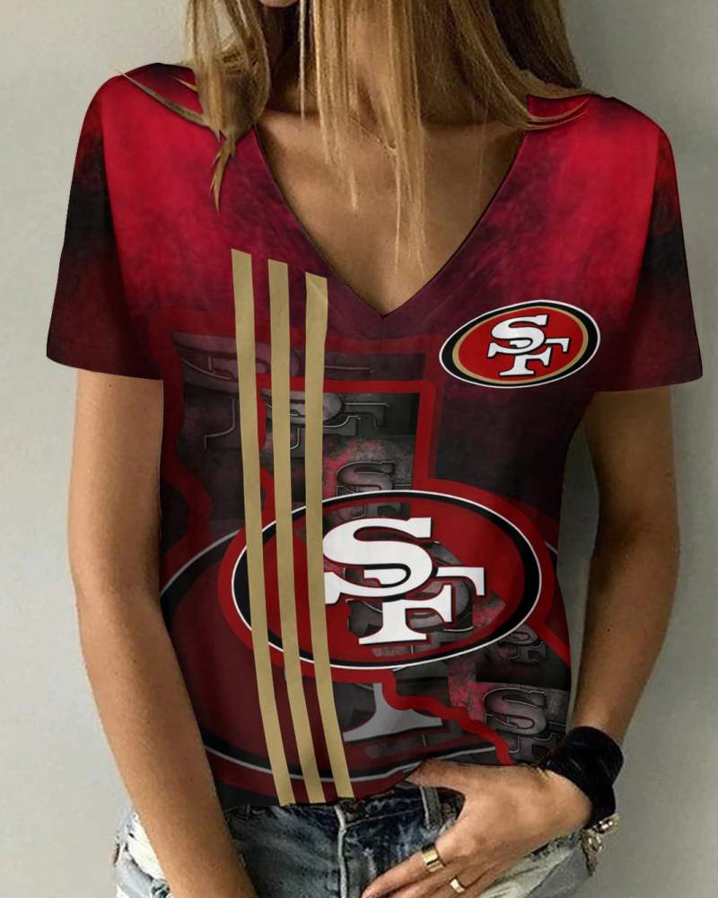San Francisco 49ers V-neck Women T-shirt