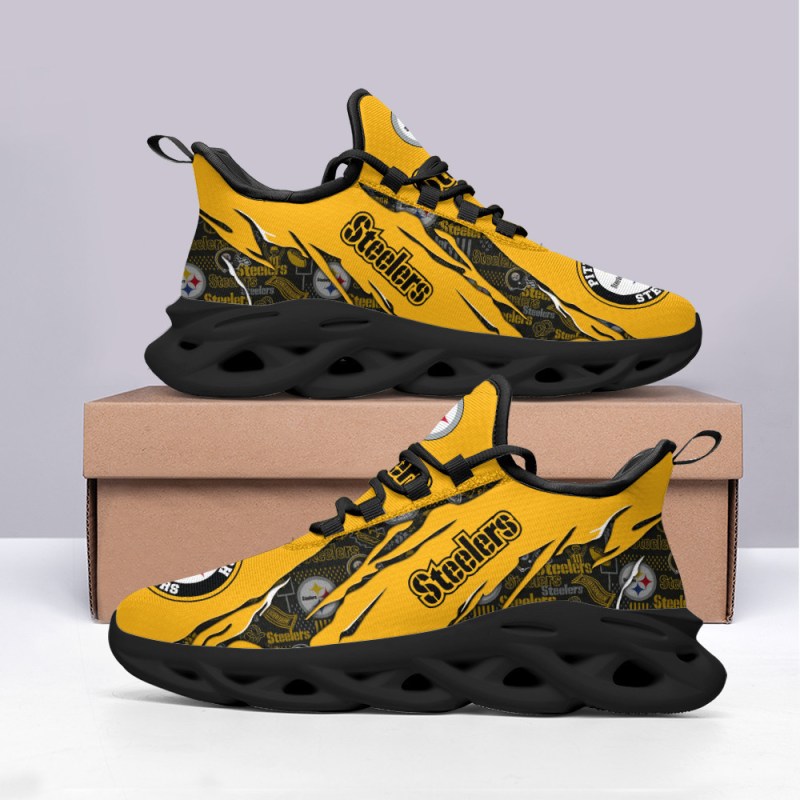 Pittsburgh Steelers Yezy Running Sneakers Side View