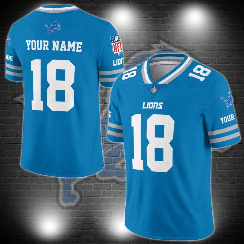 Detroit Lions V-Neck Football Jersey 1