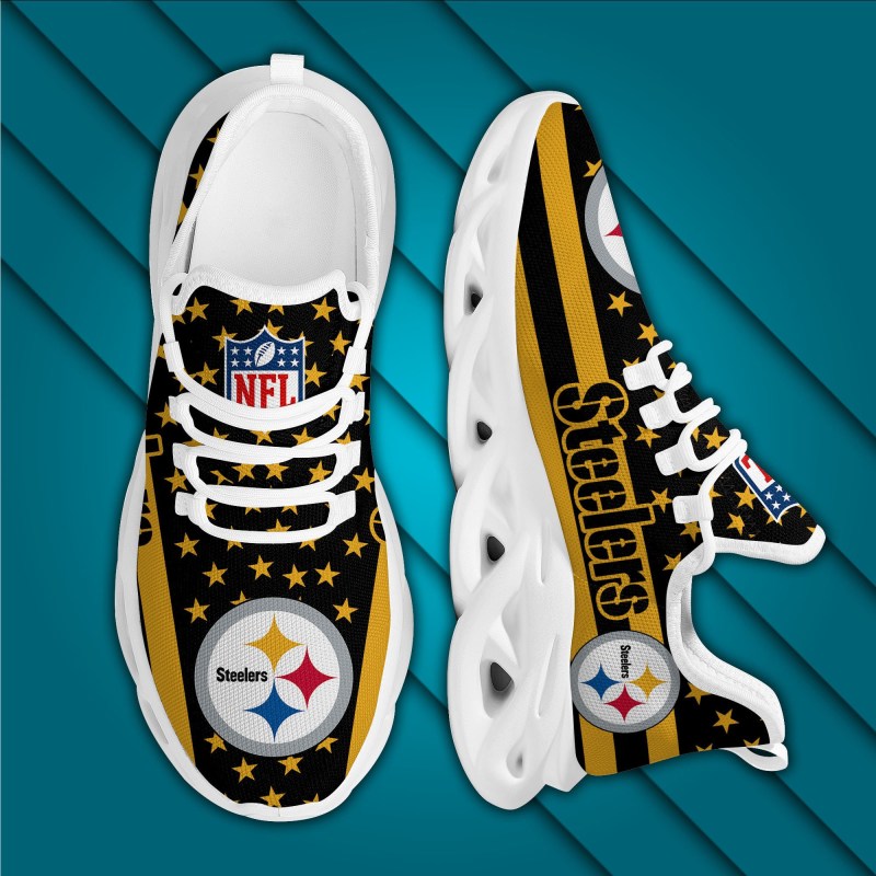 Pittsburgh Steelers Yezy Running Sneakers Side View