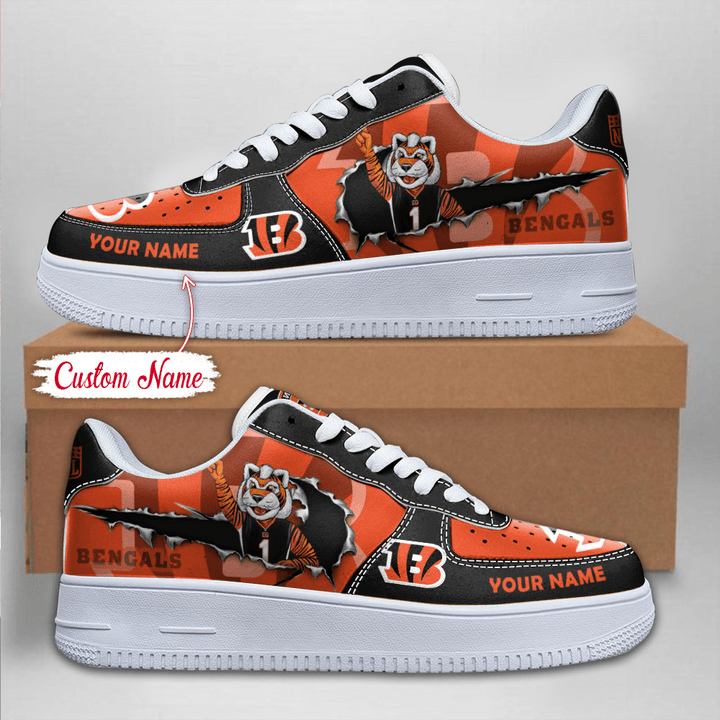 NFL Cincinnati Bengals Custom Name Air Force 1 Sneaker Image 2