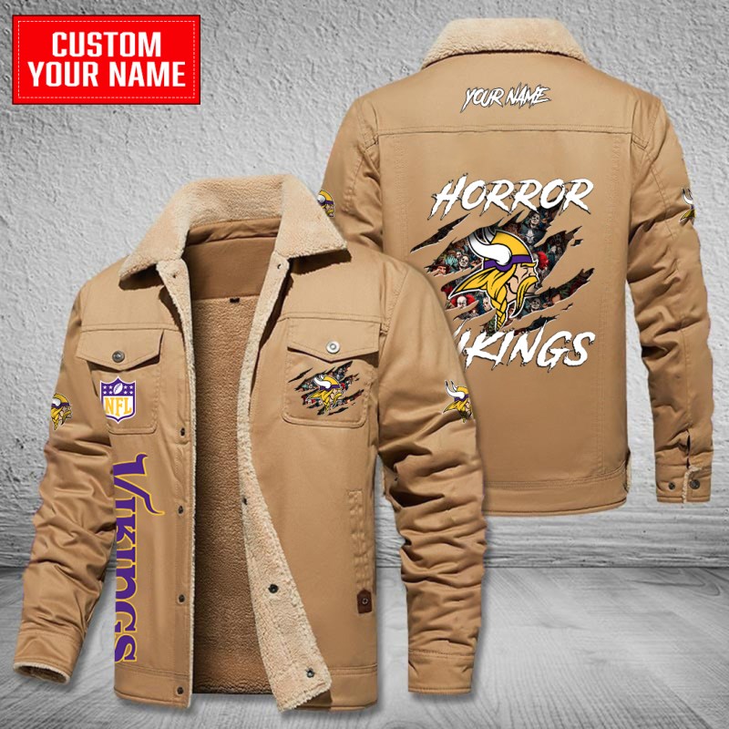 Minnesota Vikings Bomber Jacket Coffee