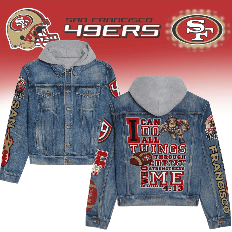 San Francisco 49ers Premium Hooded Denim Jacket