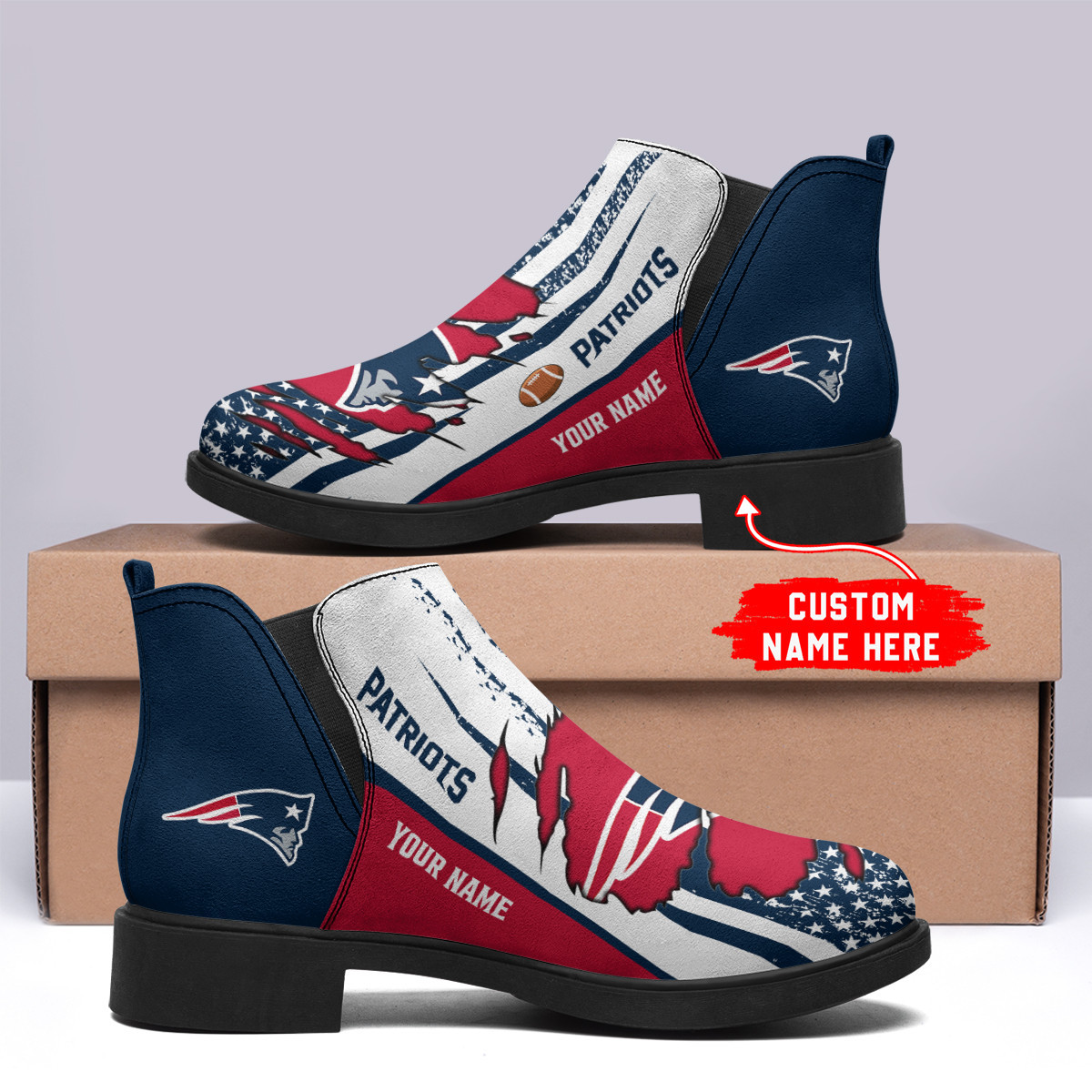 New England Patriots Personalized Comfort Fashion Short Boots