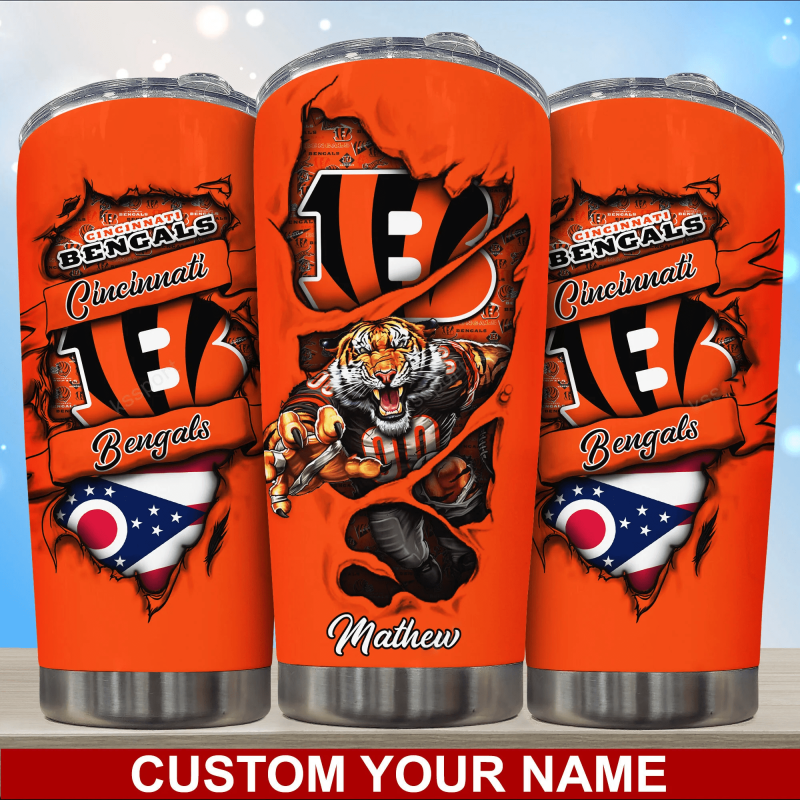 Cincinnati Bengals Personalized Tumbler Image 2