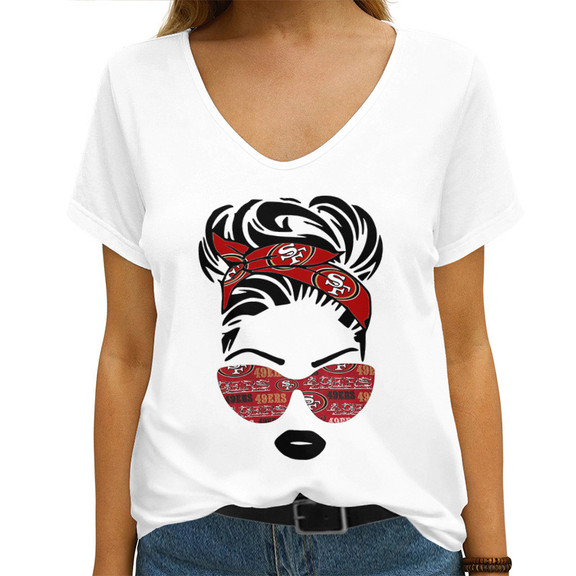 San Francisco 49ers V-neck Women T-shirt