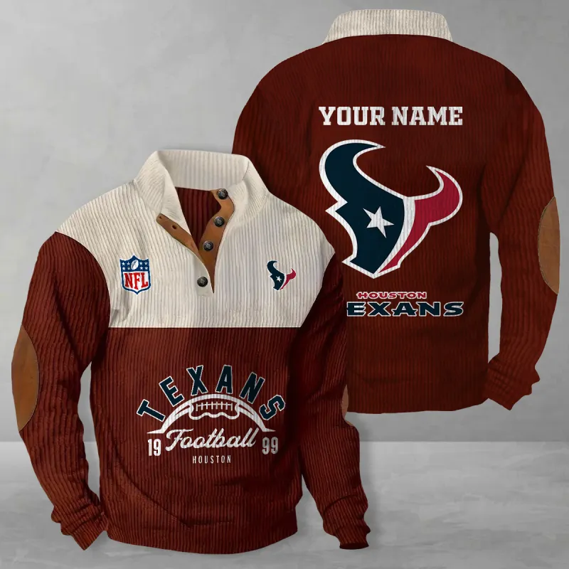 Houston Texans Colorful Stand Collar Sweatshirt - Red