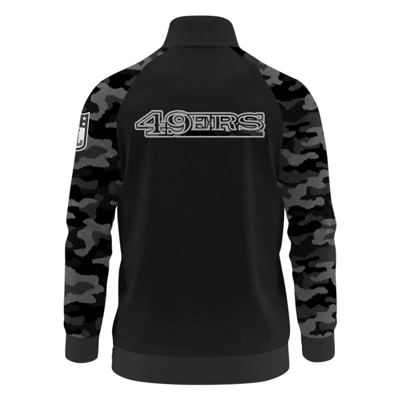 Unisex Camo Stand Collar Jacket