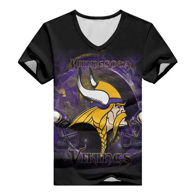 Minnesota Vikings V-neck Women T-shirt - Side View