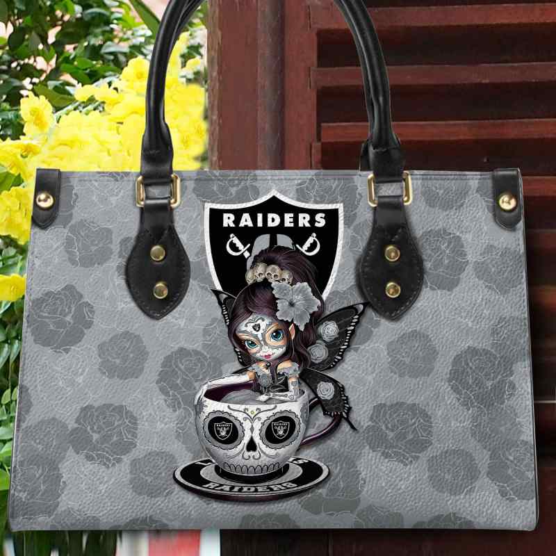 Las Vegas Raiders Personalized Leather Hand Bag BB64