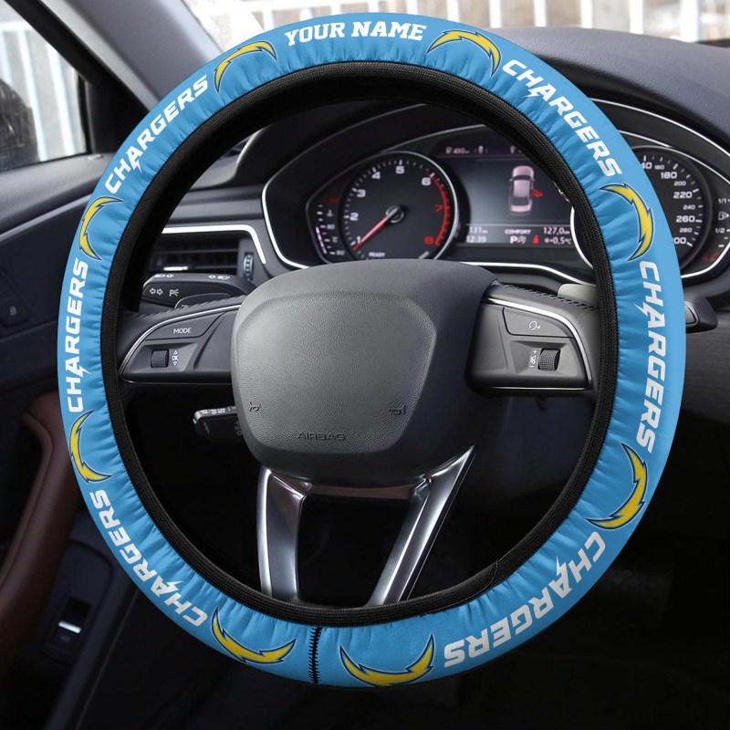 Los Angeles Chargers Steering Wheel Cover Interior