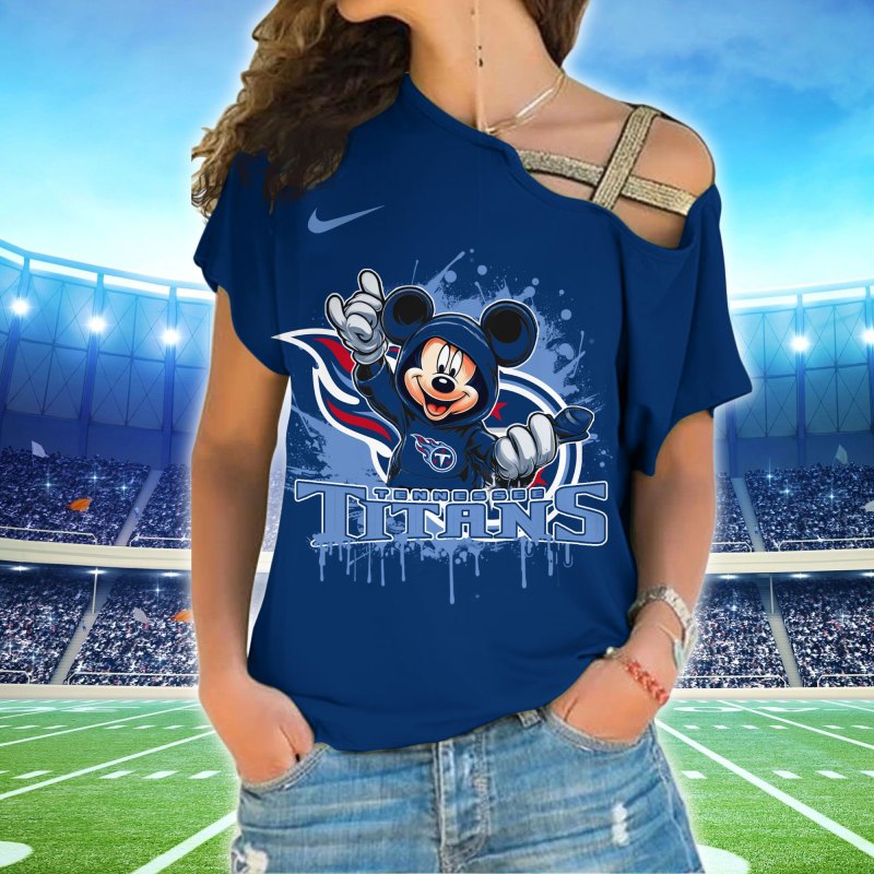 Tennessee Titans Women's One Shoulder Shirt - Front View