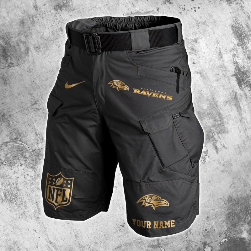 Black Baltimore Ravens Shorts