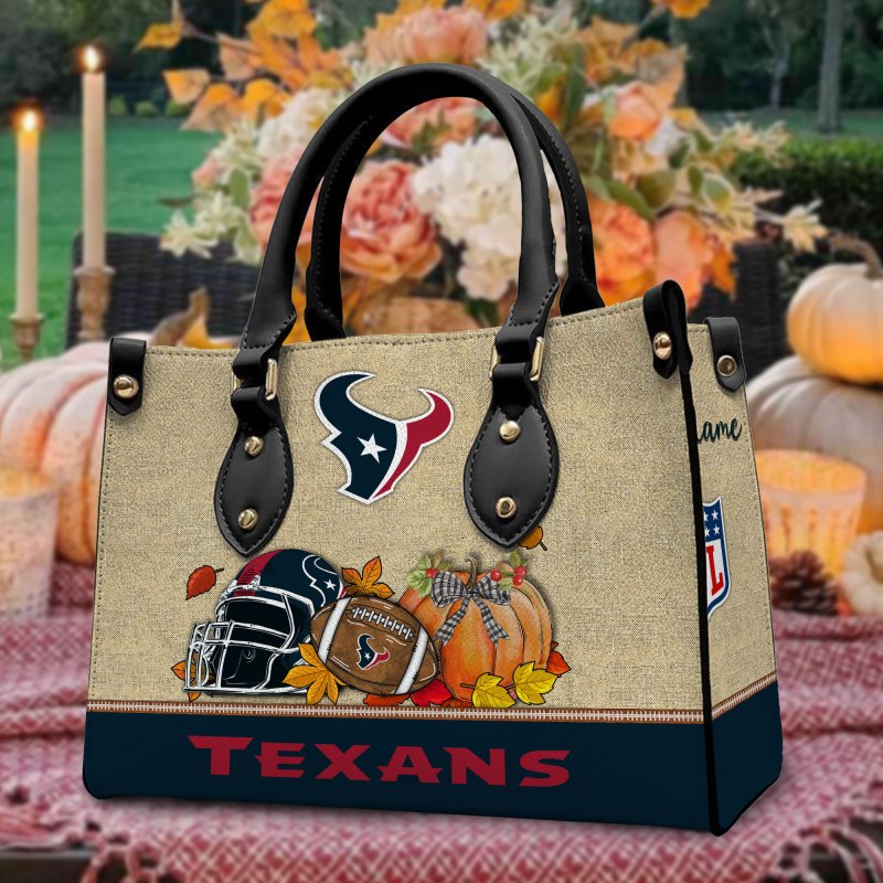Houston Texans Personalized Leather Hand Bag