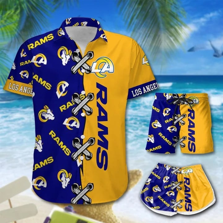 Los Angeles Rams Personalized Hawaii Shirt & Shorts