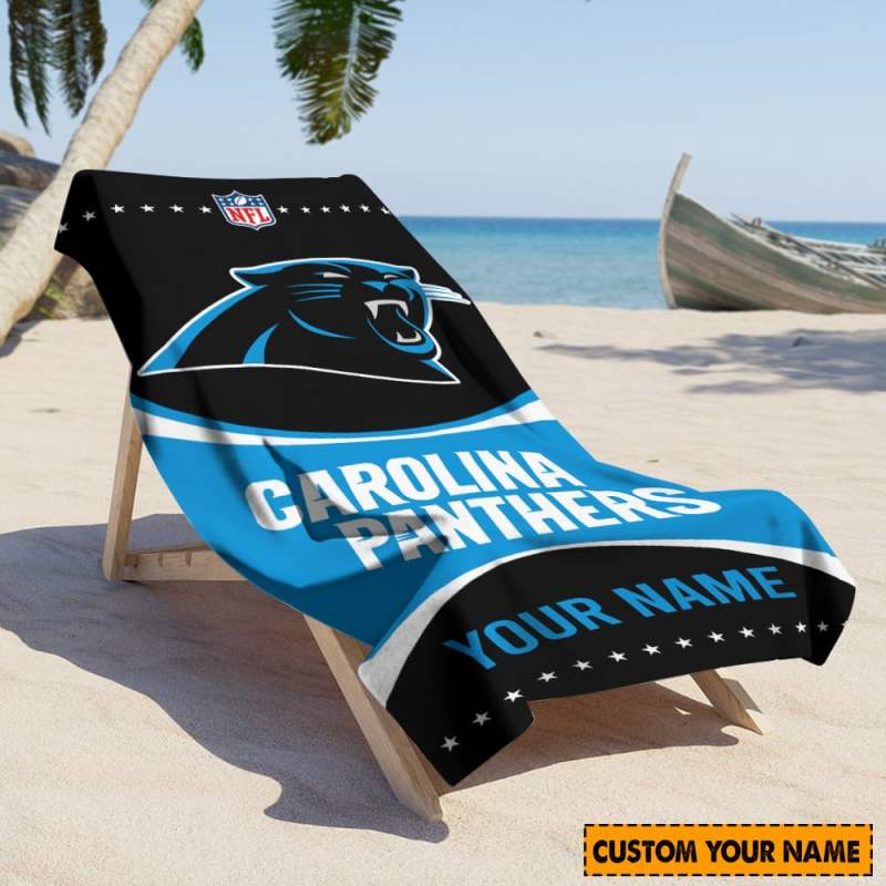 Carolina Panthers Personalized Beach Towel