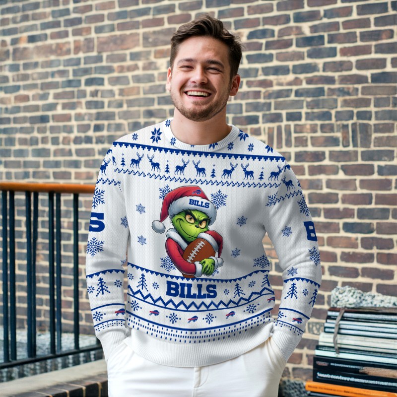 Buffalo Bills Ugly Christmas Sweater Outdoor View 2