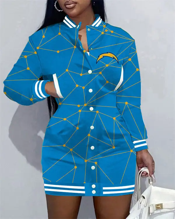 Los Angeles Chargers Women Button Down Jacket Dress