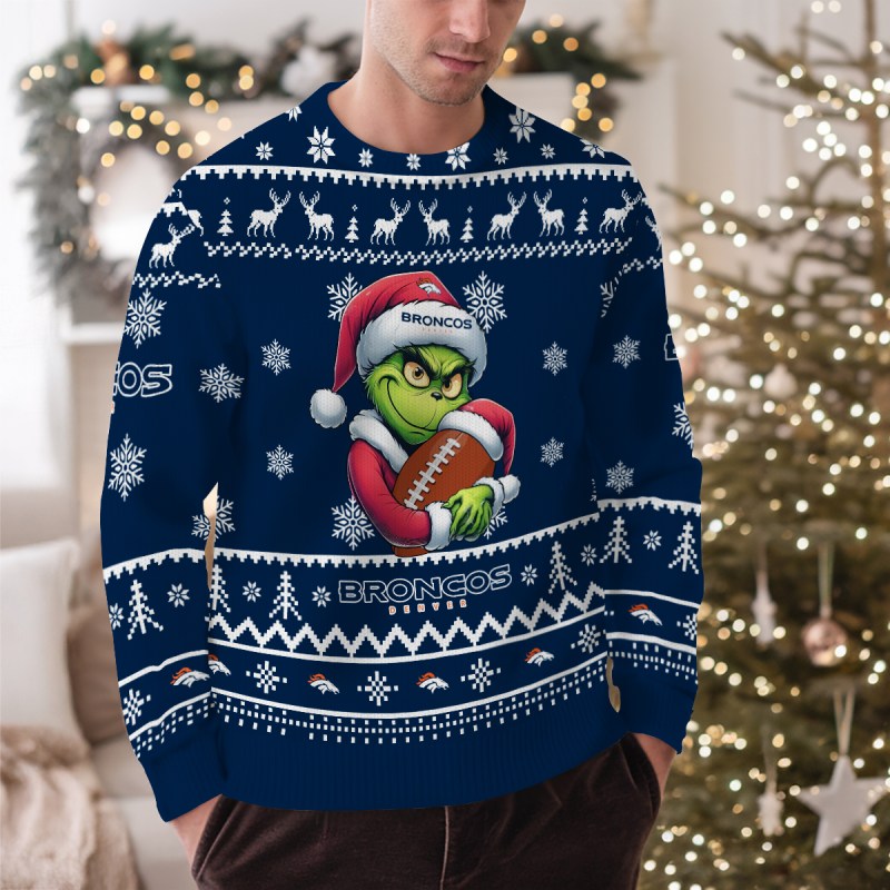 Denver Broncos Ugly Christmas Sweater Outdoor