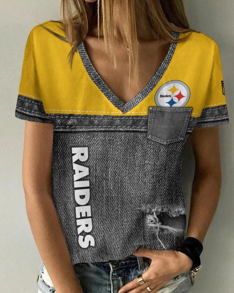 Pittsburgh Steelers Summer V-Neck Women's T-Shirt