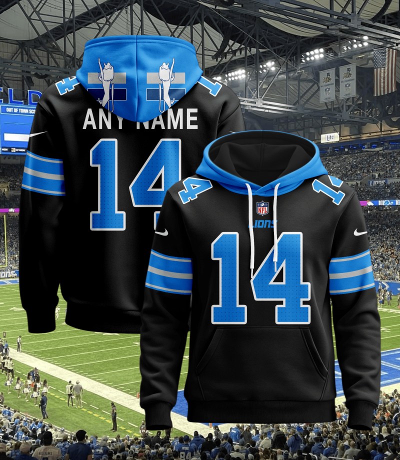 Detroit Lions Personalized Football Hoodie