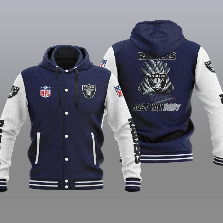 Las Vegas Raiders Hooded Baseball Jacket