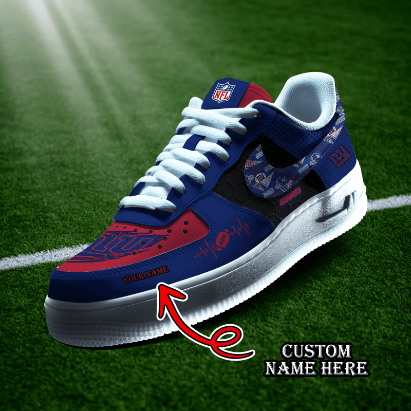 New York Giants Personalized AF1-1 Logo Pattern Sneakers