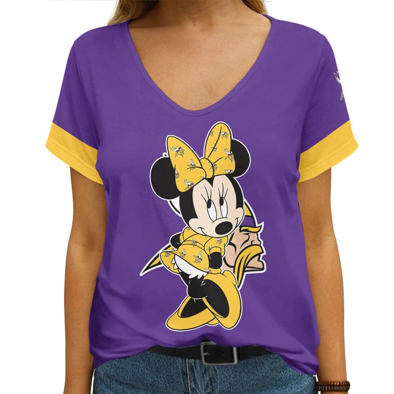 Minnesota Vikings V-neck T-shirt Front View
