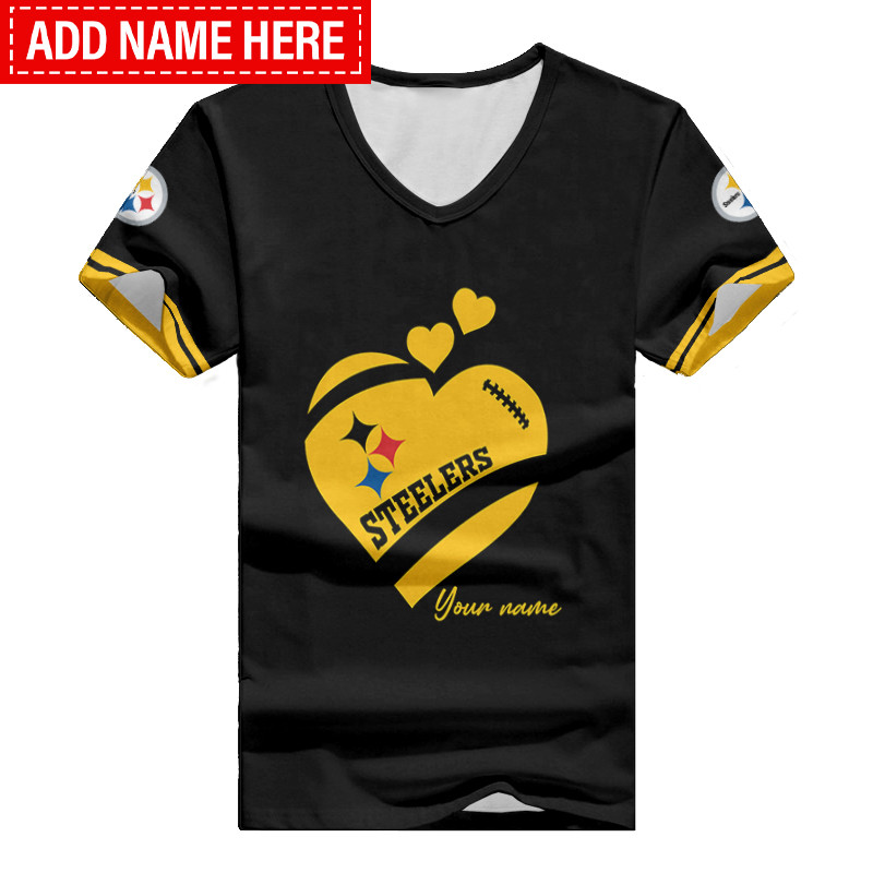 Pittsburgh Steelers Personalized V-Neck T-Shirt