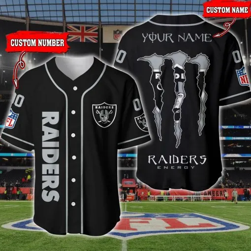 Las Vegas Raiders Personalized Baseball Jersey