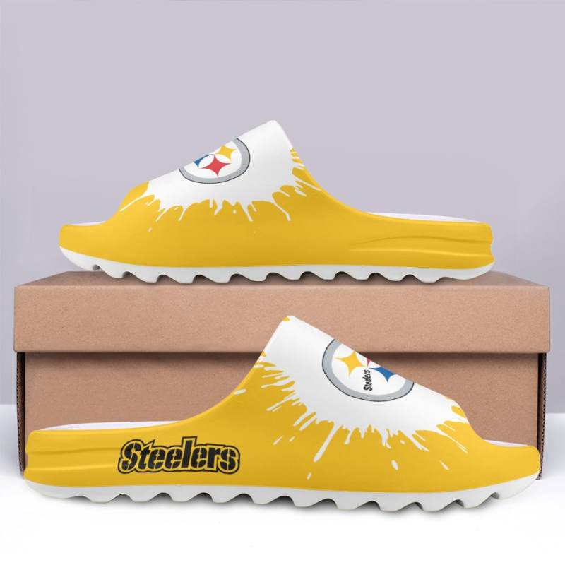 Pittsburgh Steelers Yeezy Slippers Mockup 2
