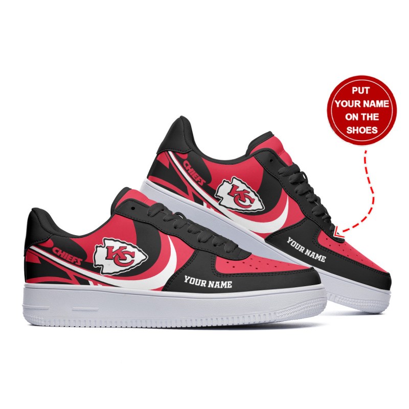 Kansas City Chiefs Personalized AF1 Shoes Back View