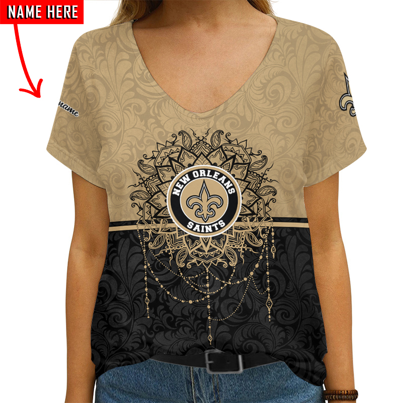 New Orleans Saints V-neck T-shirt Image 2