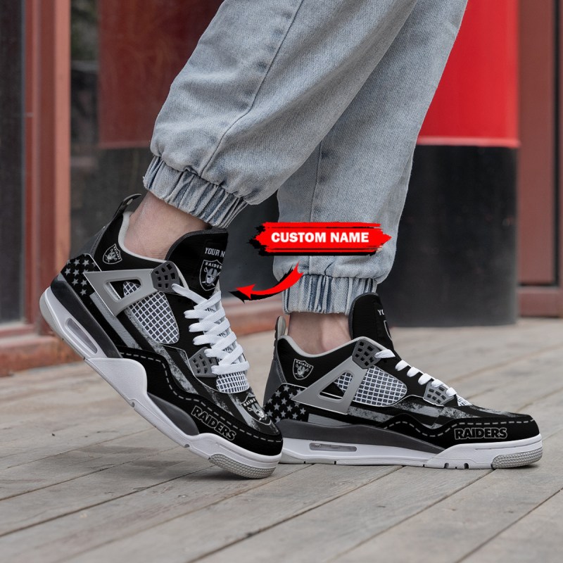 Las Vegas Raiders Personalized AJ4 Sneaker