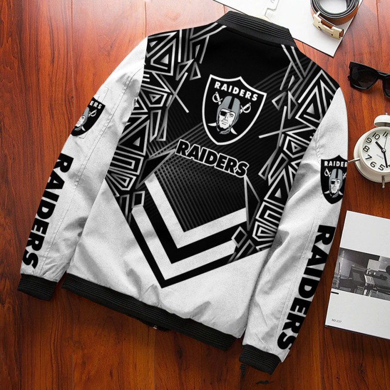 Las Vegas Raiders Bomber Jacket Back View