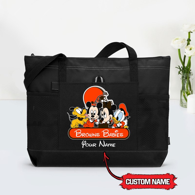 Cleveland Browns Personalized Babies Tote Bag Black