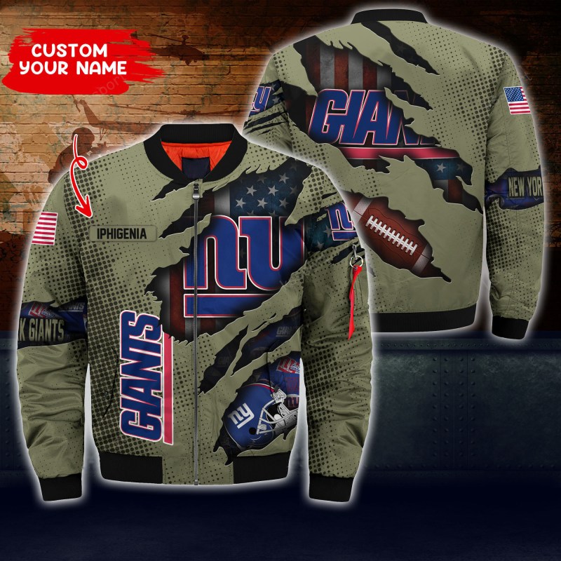 New York Giants Personalized Thick Bomber Jacket