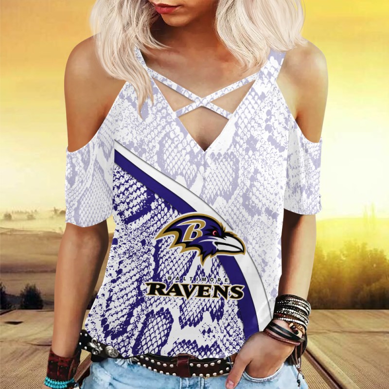 Baltimore Ravens Miss Hollow Out Blouse Shirt