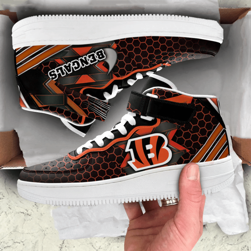 Cincinnati Bengals High AF1 Sneakers Side View
