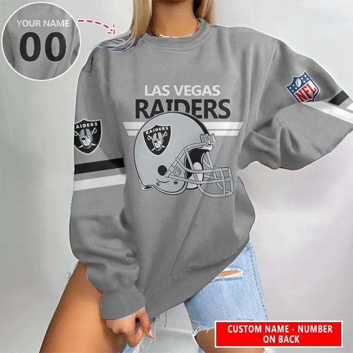 Personalized Las Vegas Raiders Round Neck Sweatshirt