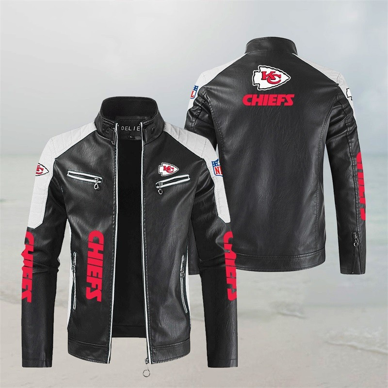 Kansas City Chiefs Stand Collar Leather Jacket Image 1