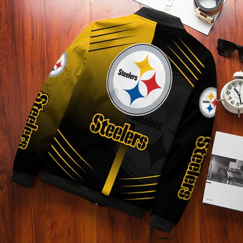Back View of Pittsburgh Steelers Bomber Jacket