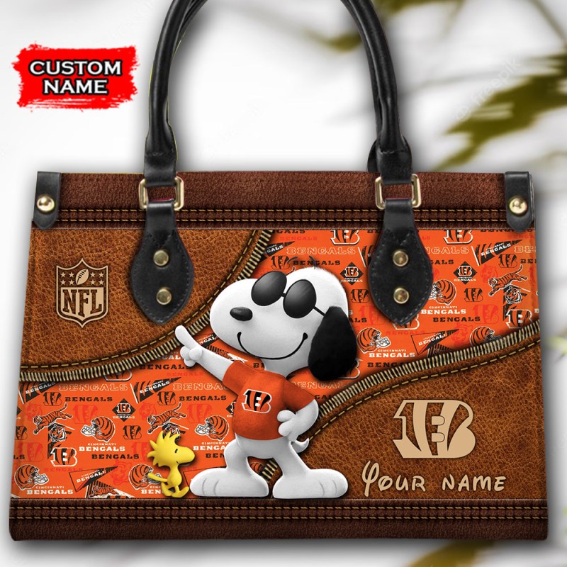Cincinnati Bengals Personalized Leather Hand Bag - Image 3