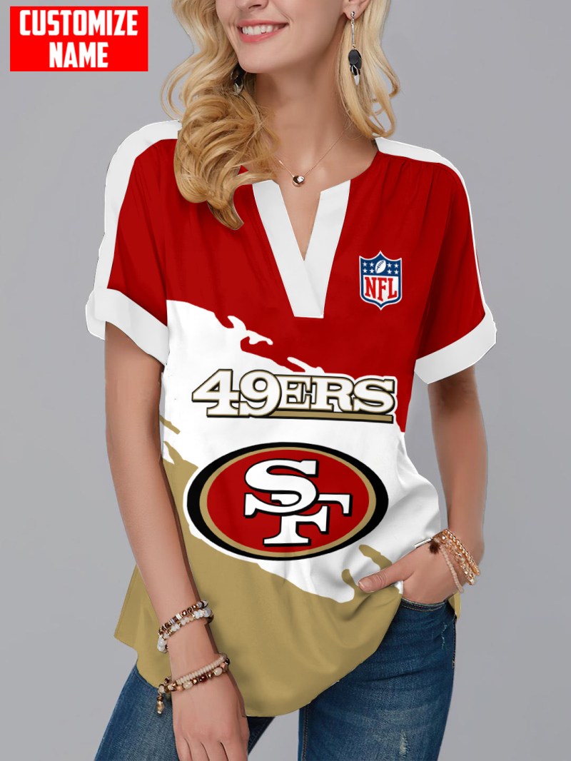 San Francisco 49ers Personalized Fashion Short Sleeve V-Neck Shirt