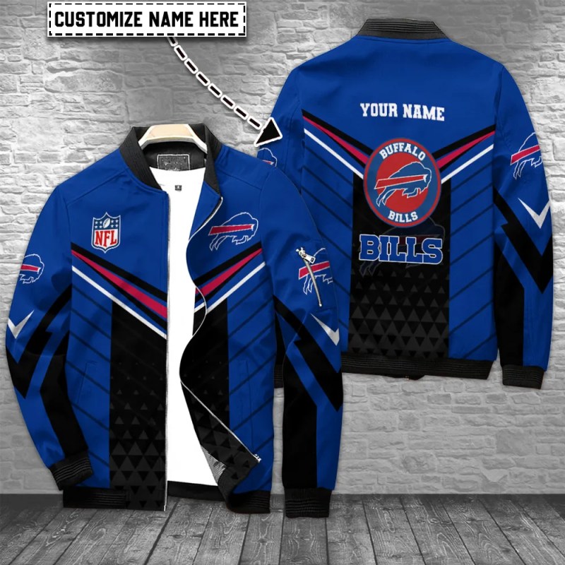 Buffalo Bills Personalized Bomber Jacket Front View