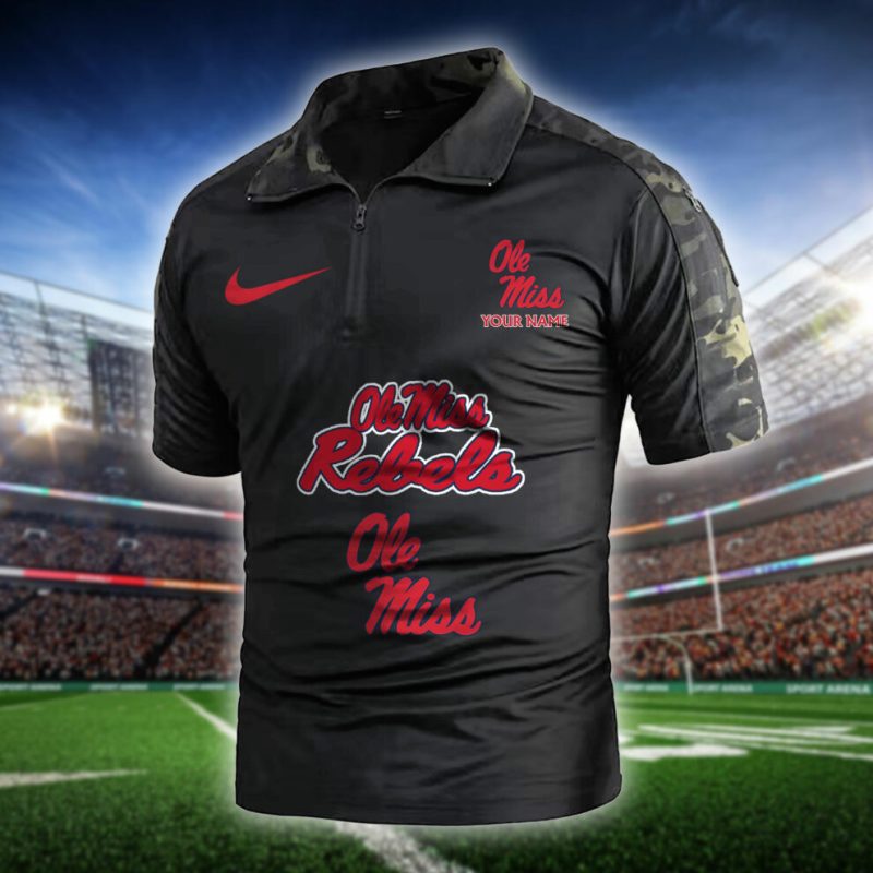 Ole Miss Rebels Army Polo Shirt Camo Design